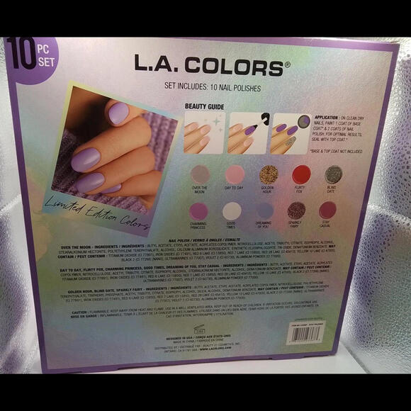 L.A. COLORS All is Bright High Gloss Stay Polished Nail Polish 10 Piece Box Set - Picture 2 of 2